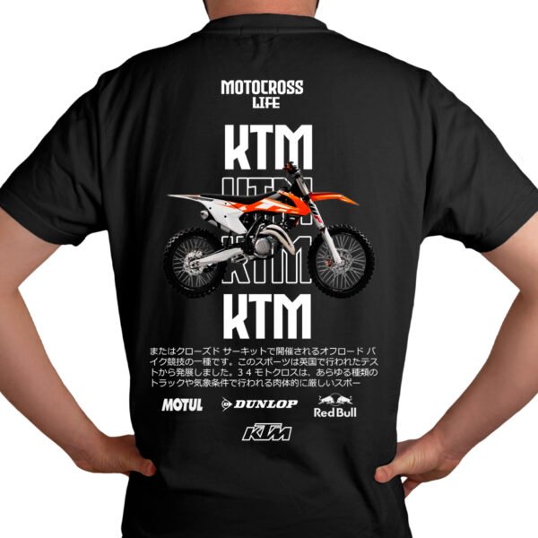 Playera Motos Negra Hombre KTM Casual Urbano