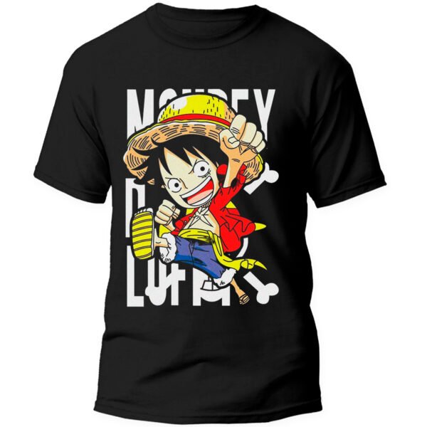 Playera Anime Negra Hombre One Piece Casual Urbano