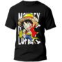 Playera Anime Negra Hombre One Piece Casual Urbano