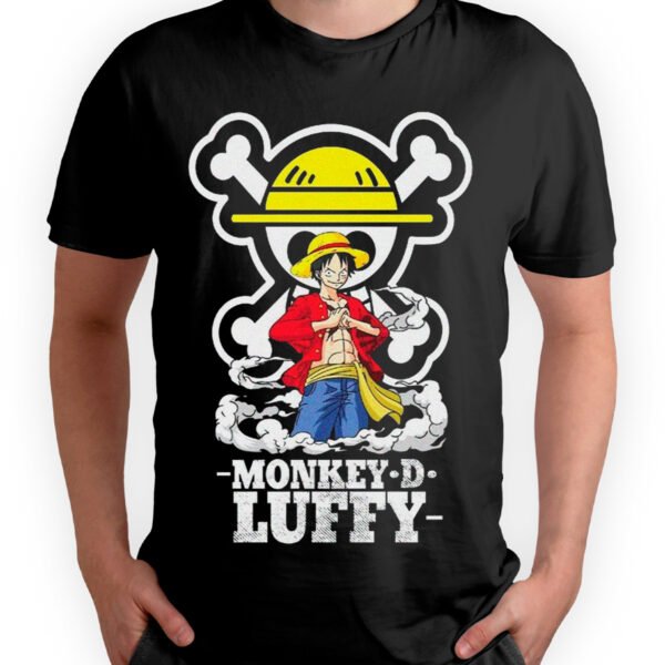 Playera Anime Negra Hombre One Piece Casual Urbano