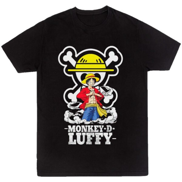 Playera Anime Negra Hombre One Piece Casual Urbano