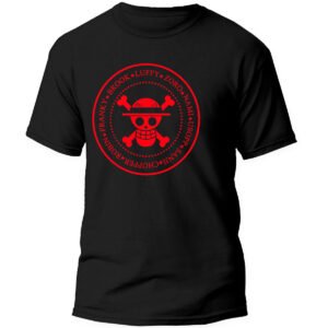 Playera Anime Negra Hombre One Piece Casual Urbano