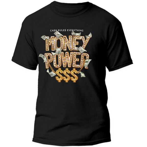 money1 frontal Playera Negra Hombre Money Power Urbano