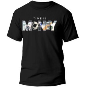 Playera Negra Hombre Time is Money Casual Urbano