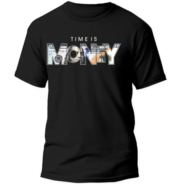 Playera Negra Hombre Time is Money Casual Urbano