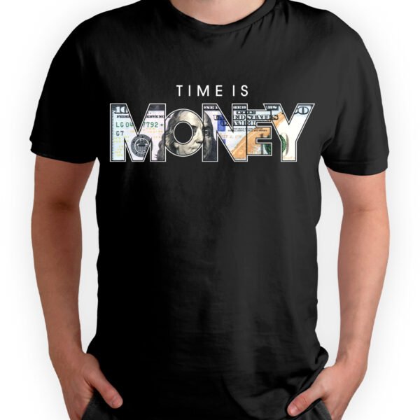 Playera Negra Hombre Time is Money Casual Urbano