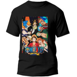 Playera Anime Negra Hombre One Piece Casual Urbano