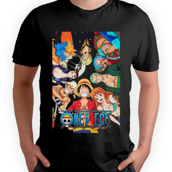 Playera Anime Negra Hombre One Piece Casual Urbano