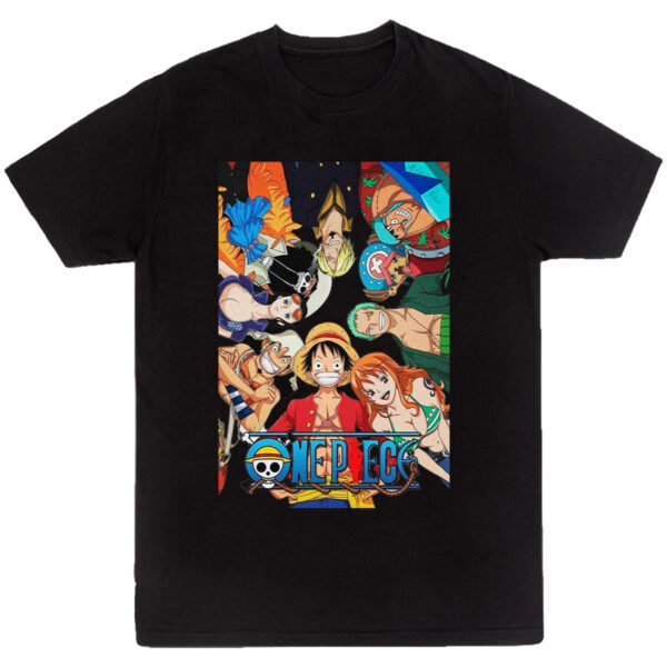 Playera Anime Negra Hombre One Piece Casual Urbano