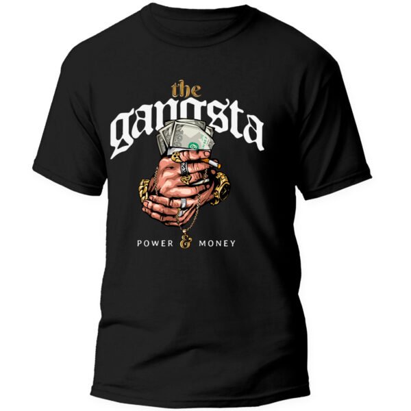 Playera Negra Hombre The Gangsta Casual Urbano
