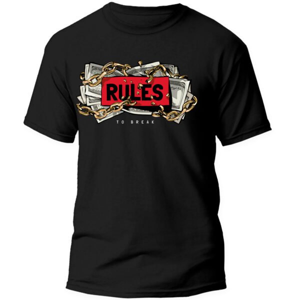 rules frontal Playera Negra Hombre Rules Casual Urbano