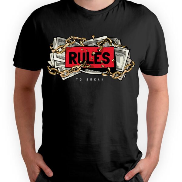 rules modelo Playera Negra Hombre Rules Casual Urbano