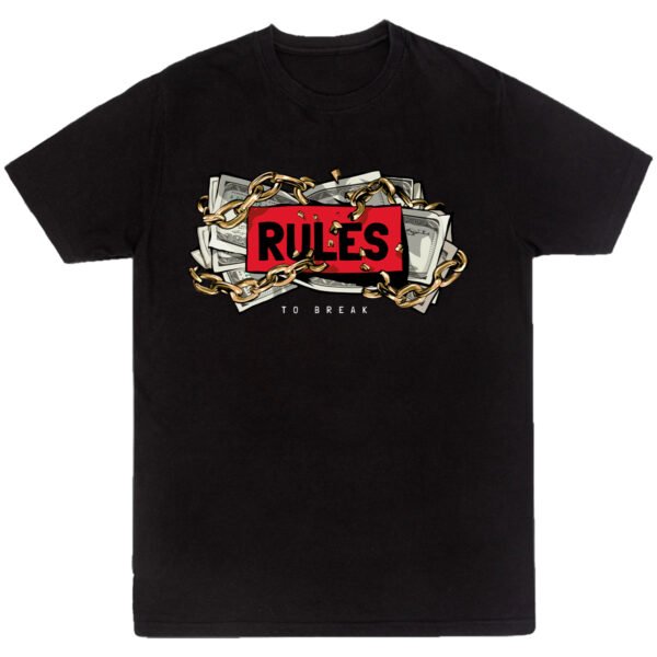 rules playera Playera Negra Hombre Rules Casual Urbano