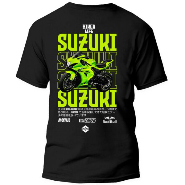 Playera Motos Negra Hombre Suzuki Casual Urbano