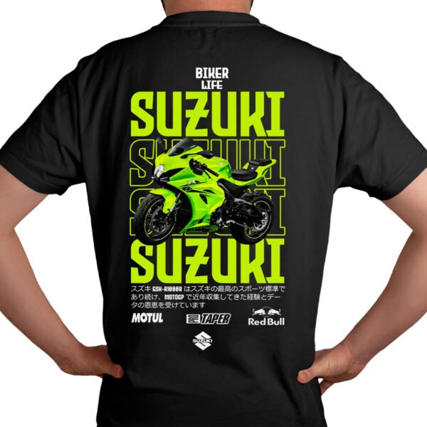 Playera Motos Negra Hombre Suzuki Casual Urbano