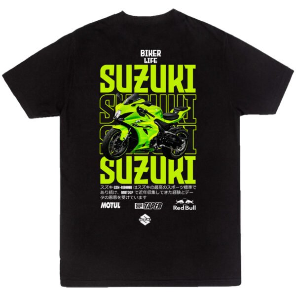 Playera Motos Negra Hombre Suzuki Casual Urbano