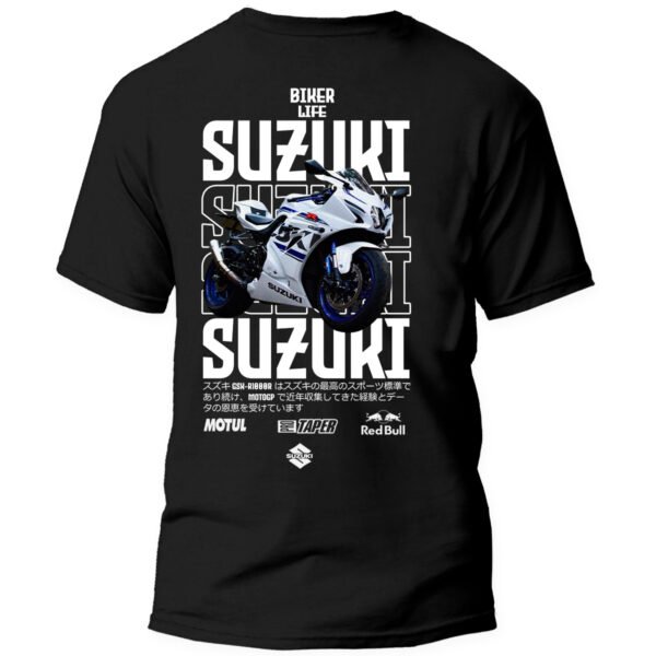 Playera Motos Negra Hombre Suzuki Casual Urbano