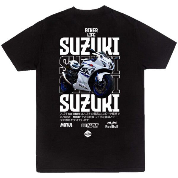 Playera Motos Negra Hombre Suzuki Casual Urbano