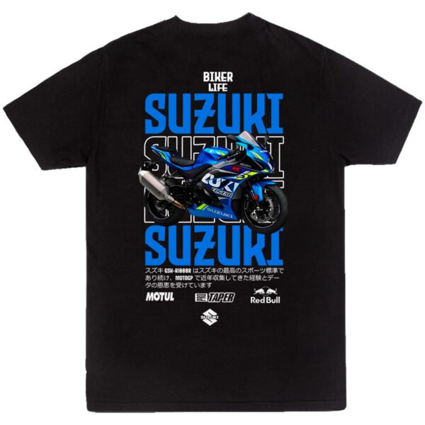 Playera Motos Negra Hombre Suzuki Casual Urbano