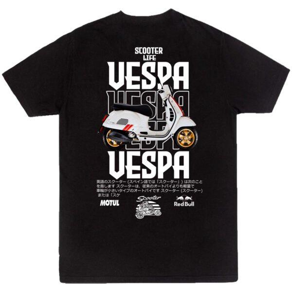 vespa playera Playera Motos Negra Hombre Vespa Casual Urbano