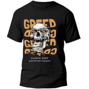 Playera Negra Hombre Greed Casual Urbano