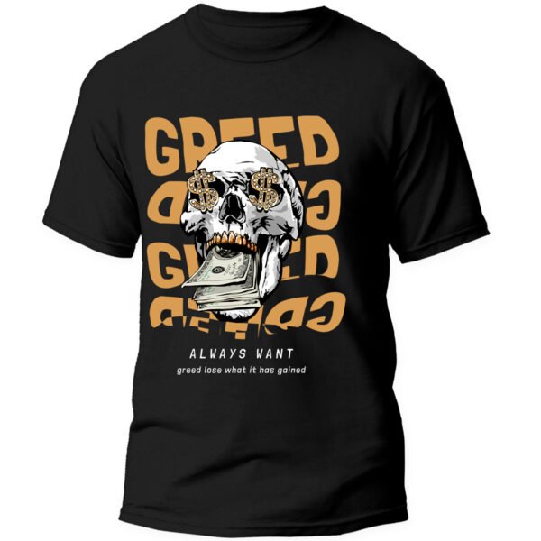Playera Negra Hombre Greed Casual Urbano