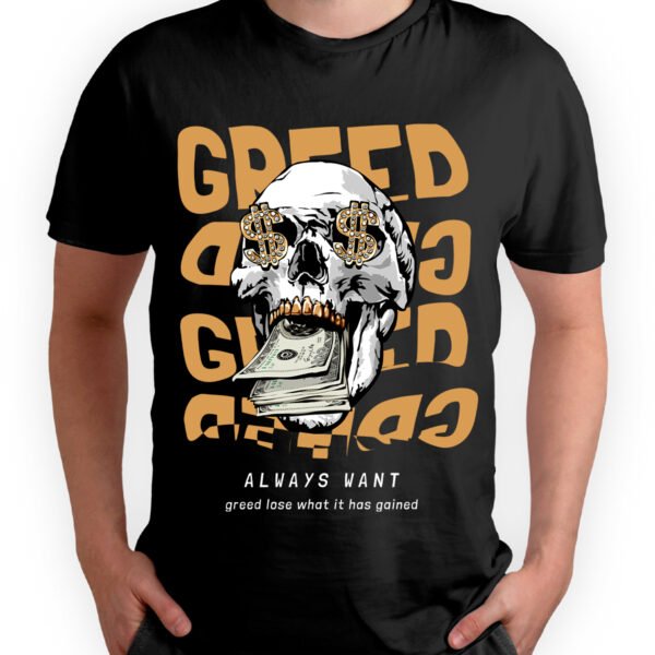 Playera Negra Hombre Greed Casual Urbano