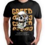 Playera Negra Hombre Greed Casual Urbano