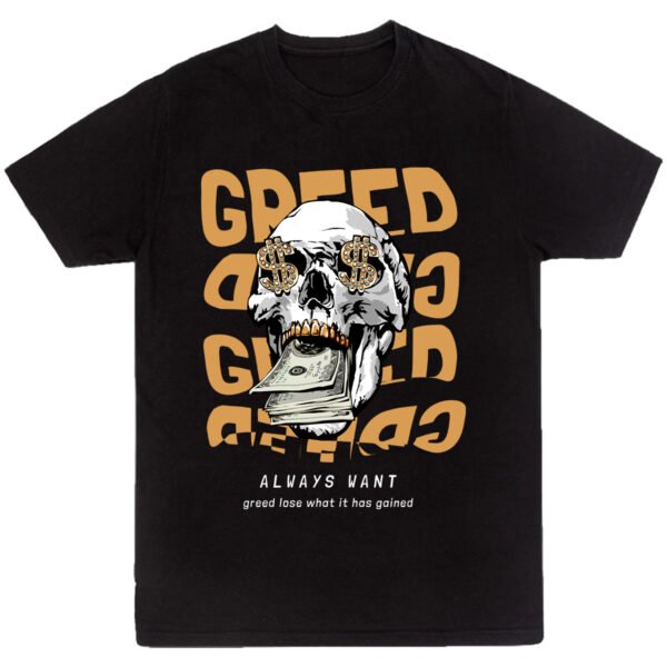 Playera Negra Hombre Greed Casual Urbano