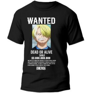 Playera Anime Negra Hombre One Piece Casual Urbano