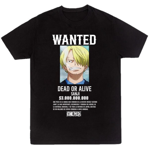 Playera Anime Negra Hombre One Piece Casual Urbano