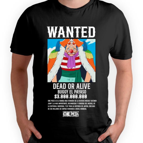 Playera Anime Negra Hombre One Piece Casual Urbano