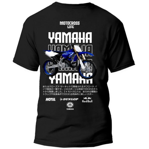 yamaha frontal Playera Motos Negra Hombre Yamaha Casual Urbano