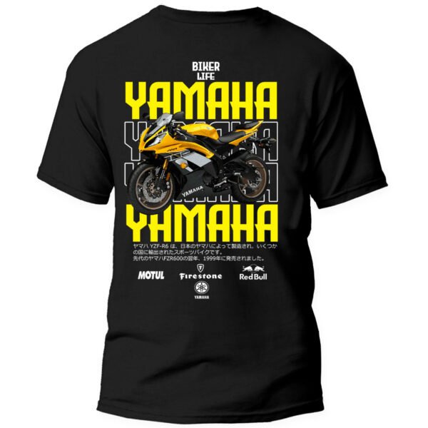 Playera Motos Negra Hombre Yamaha Casual Urbano