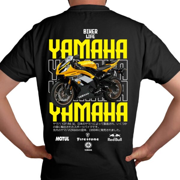 Playera Motos Negra Hombre Yamaha Casual Urbano