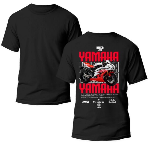 Playera Motos Negra Hombre Yamaha Casual Urbano