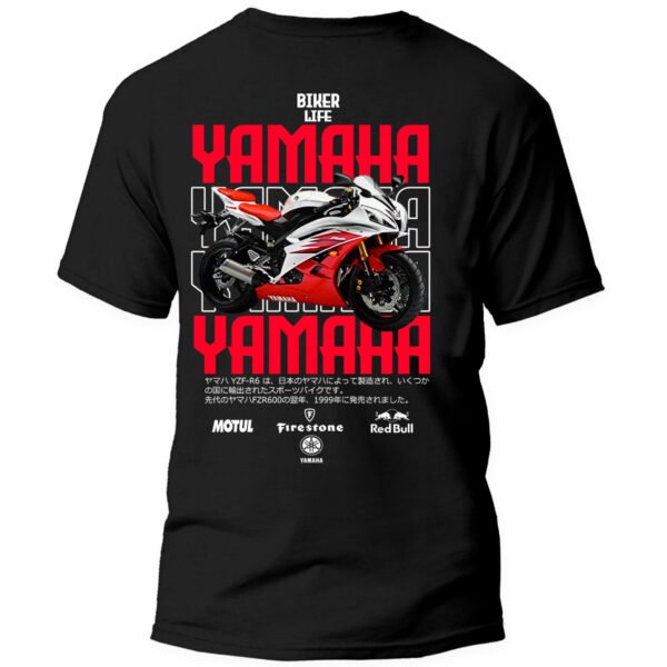 Playera Motos Negra Hombre Yamaha Casual Urbano