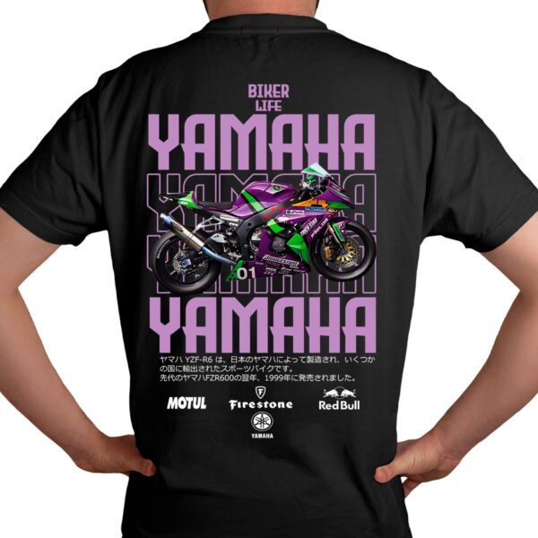 yamaha3 modelo Playera Motos Negra Hombre Yamaha Casual Urbano